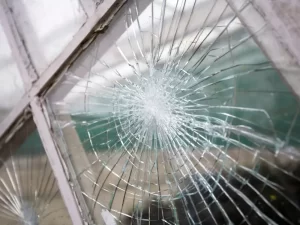 smashed window